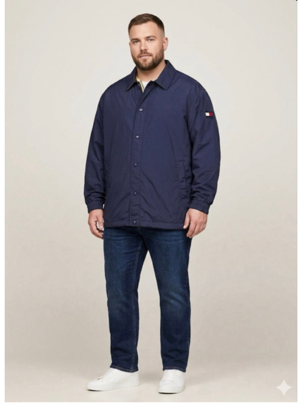 Men's Tommy Hilfiger Navy Lightweight Jacket XL with Red Accents